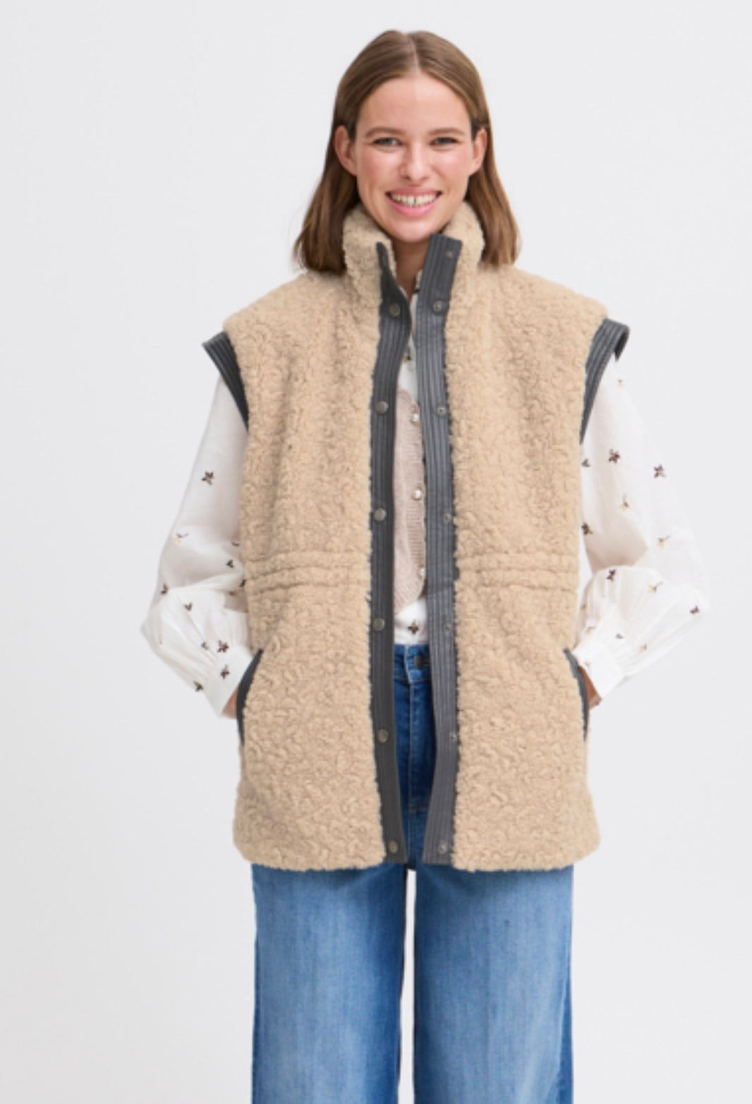 ANAMAJ WAISTCOAT HUMUS MIX