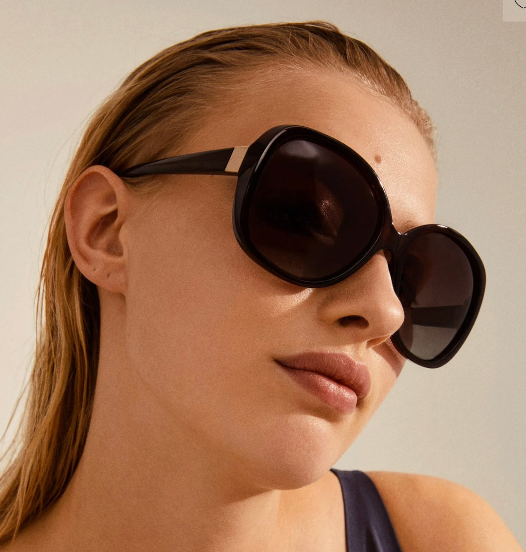 PARKER OVERSIZED RETRO SUNGLASSES BROWN