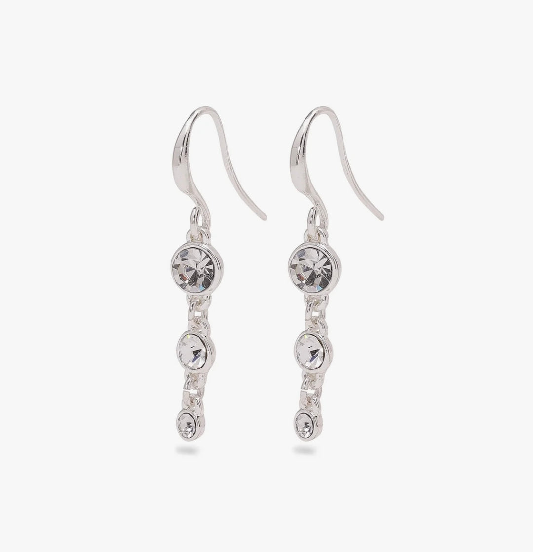 LUCIA CRYSTAL EARRINGS SILVER PLATED