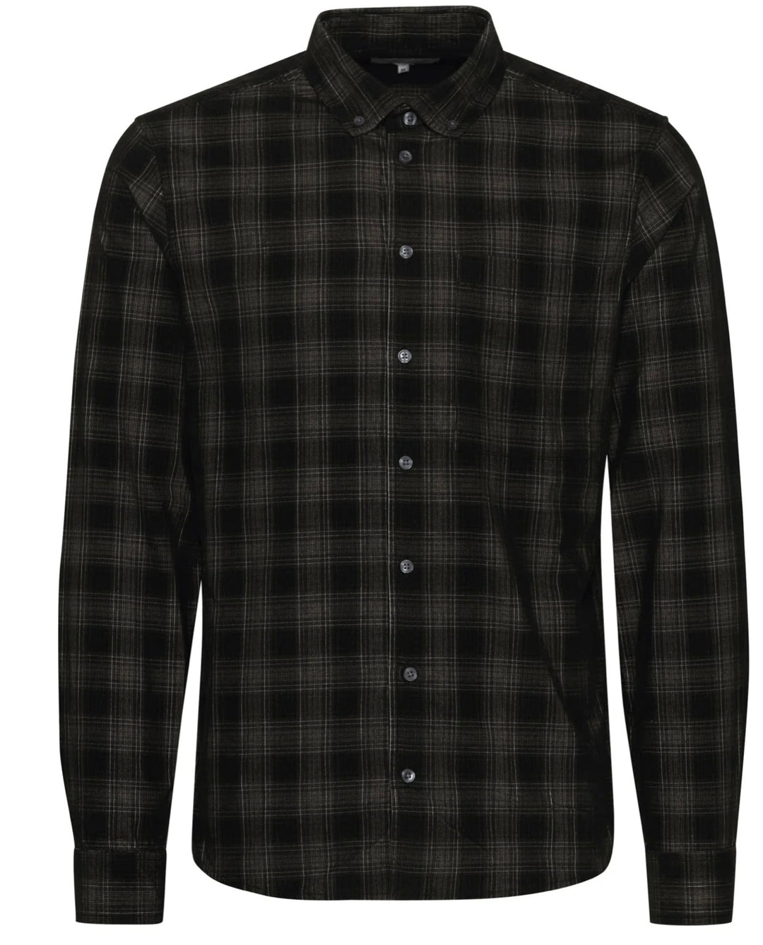 ANTON LS BD CHECKED CORDUROY BLACK