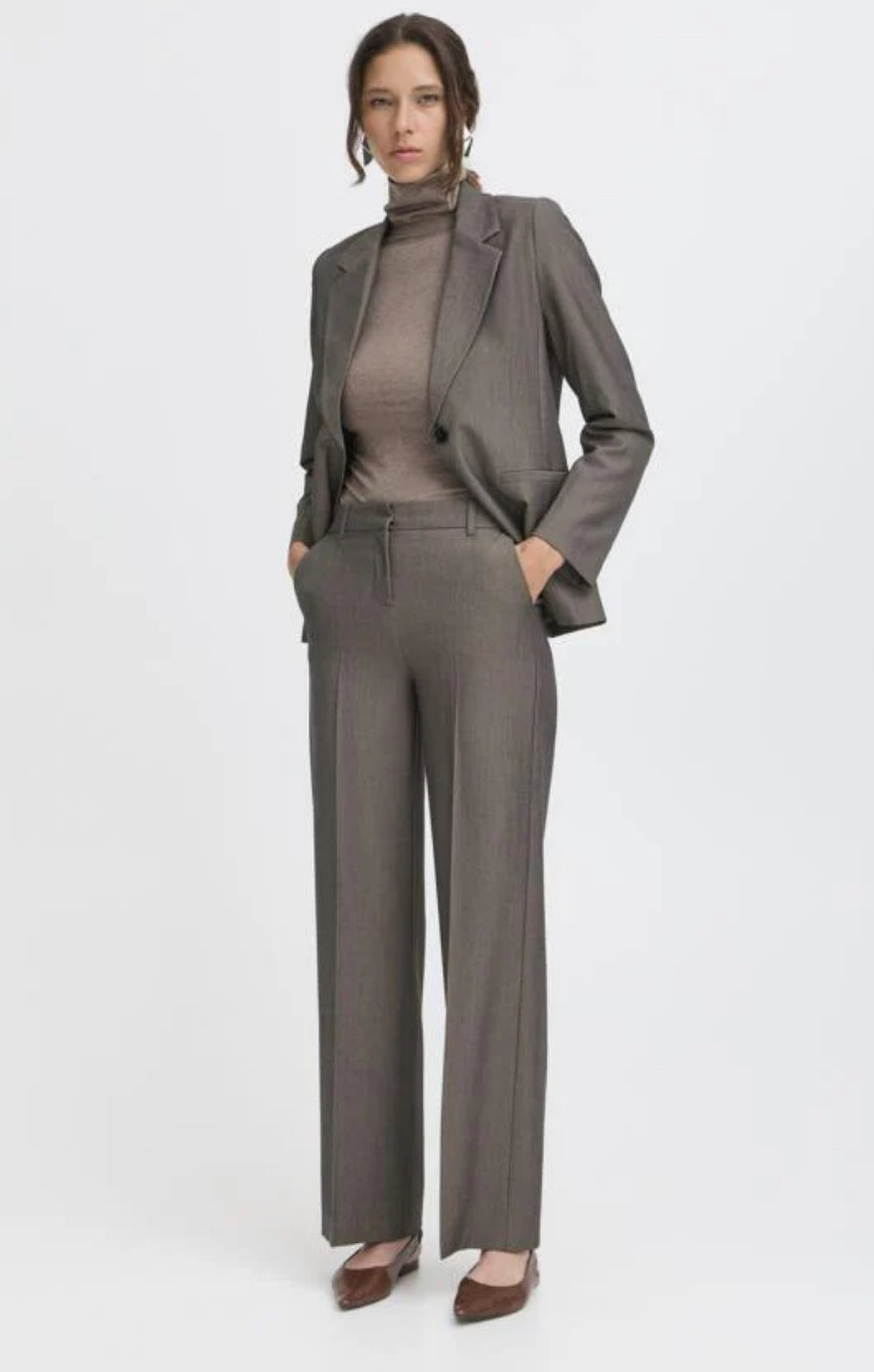 DANTA WIDE LEG TROUSERS WALNUT MELANGE