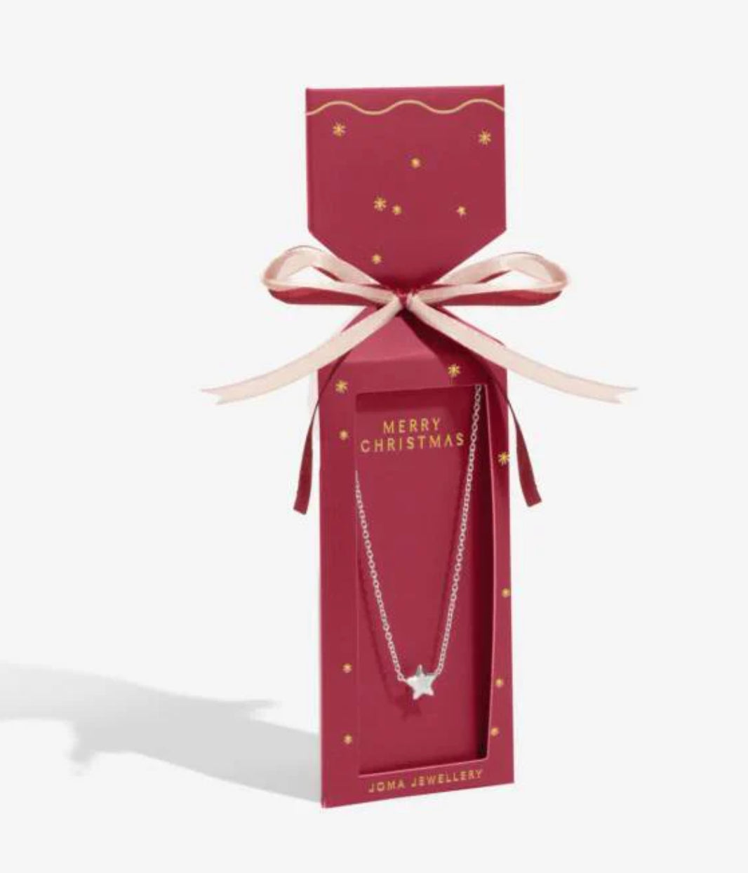 NECKLACE CHRISTMAS CRACKER MERRY CHRISTMAS SILVER PLATED