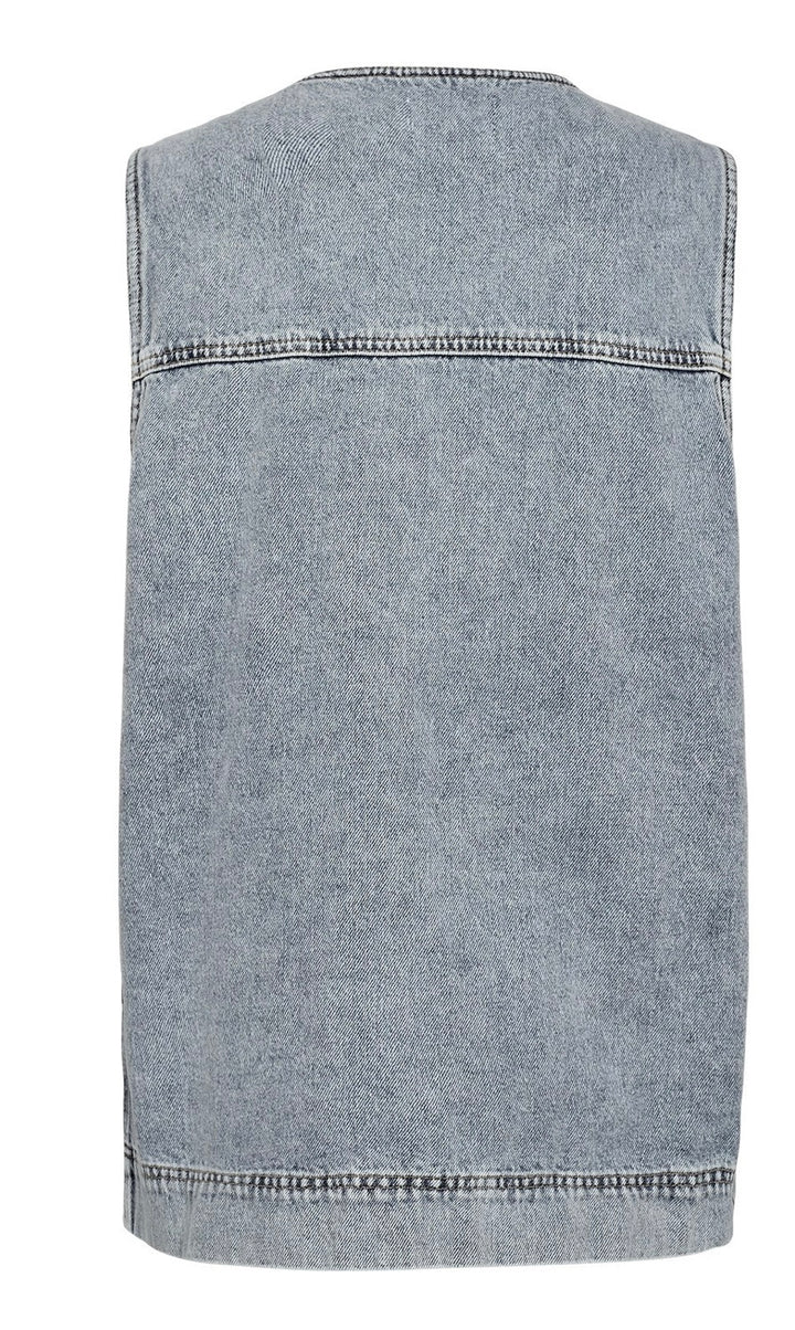 BROOKLYN VEST LIGHT BLUE BLEACH