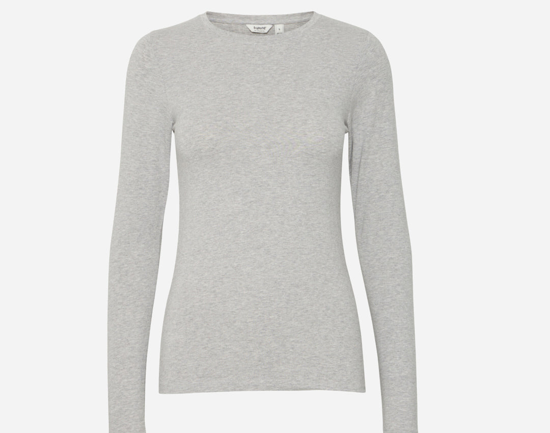 PAMILA LS T-SHIRT MID GREY MELANGE