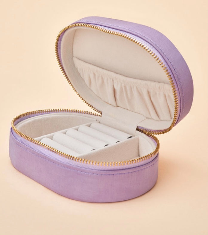 OVAL LAVENDER HUMMINGBIRD JEWELLERY BOX