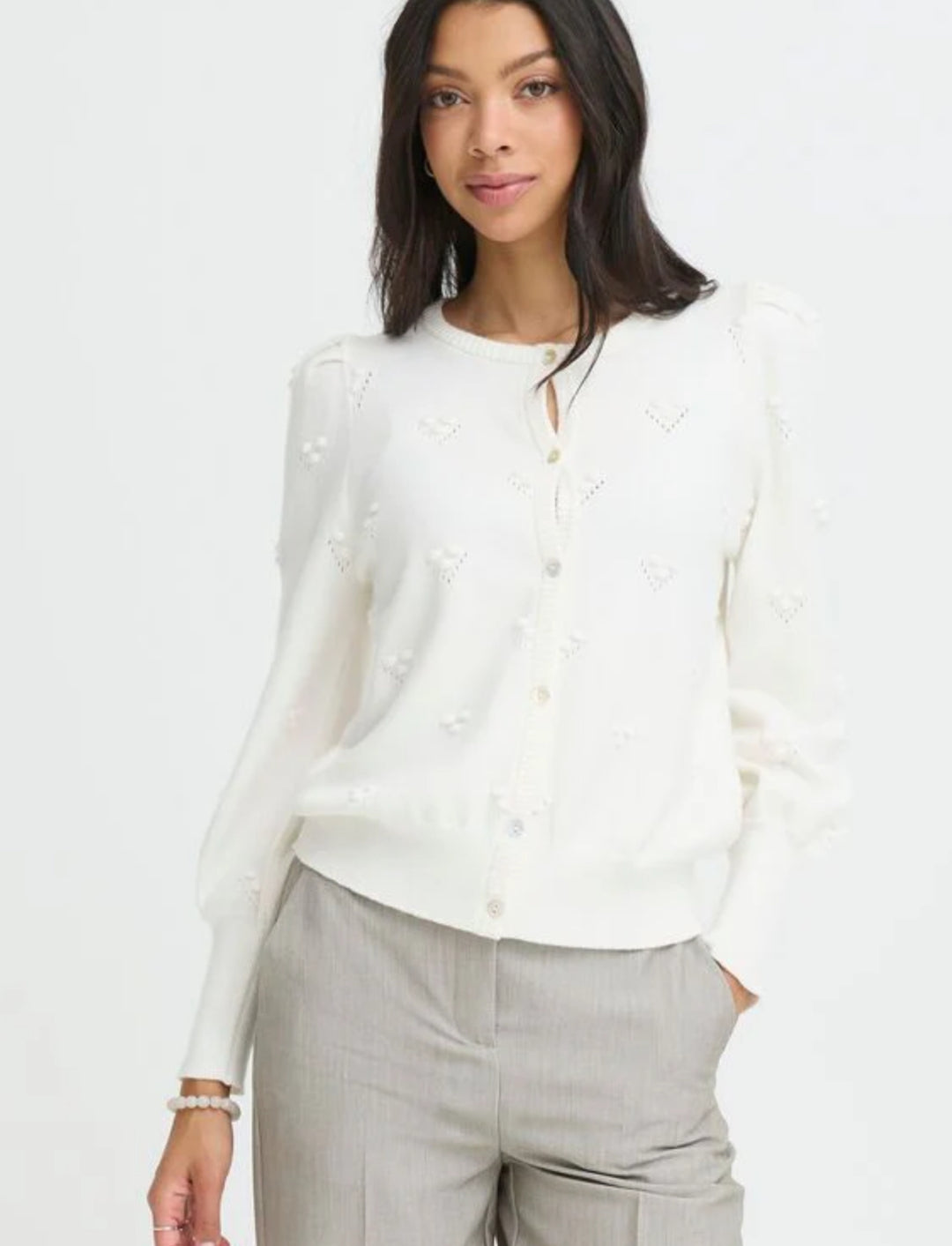 MARSHMALLOW MANINA STRUCTURED CARDIGAN