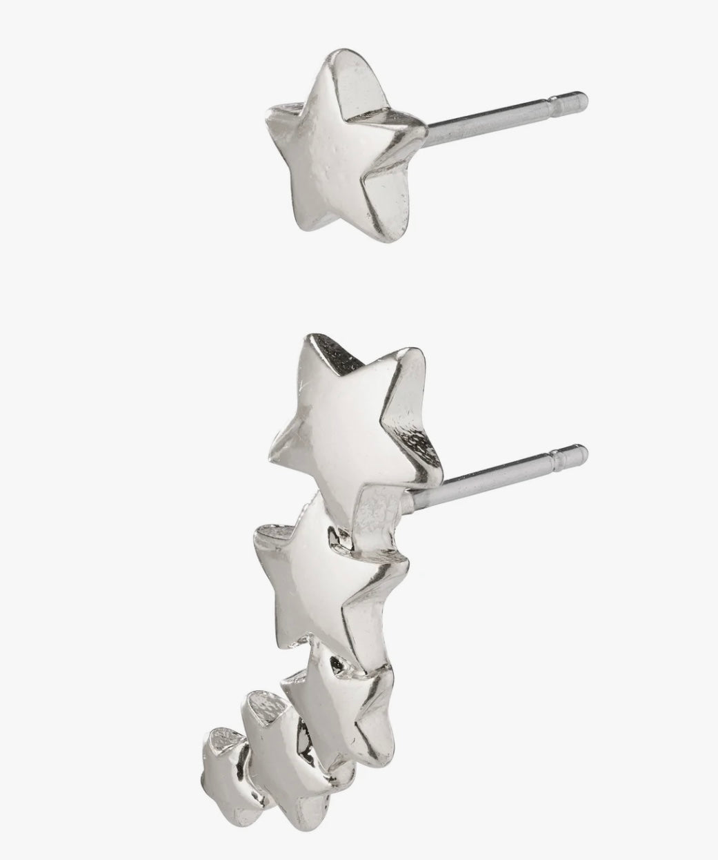 AVA STAR EARRINGS SILVER PLATED
