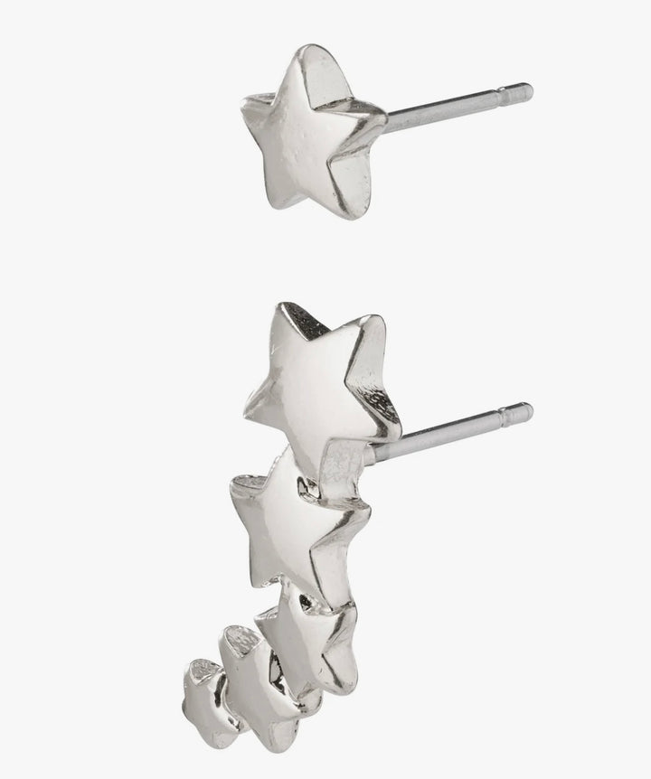 AVA STAR EARRINGS SILVER PLATED
