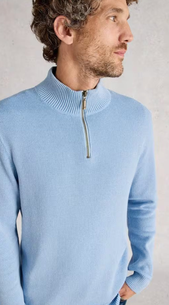 ATTADALE FUNNEL NECK JUMPER LIGHT BLUE