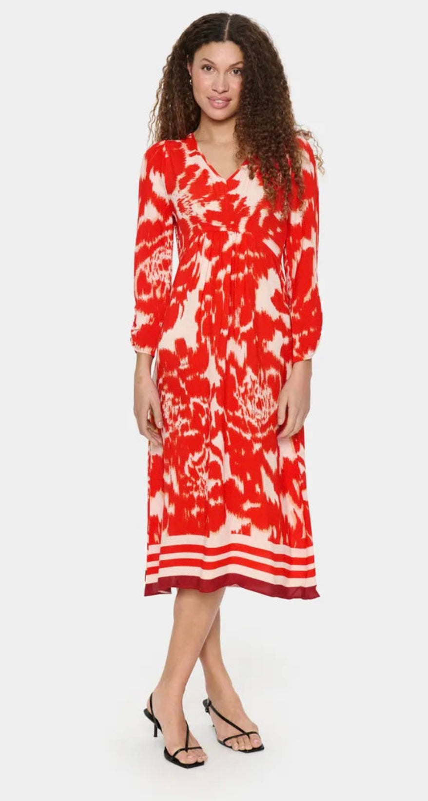 KHLOE DRESS POINCIANA WATER BLOOMS