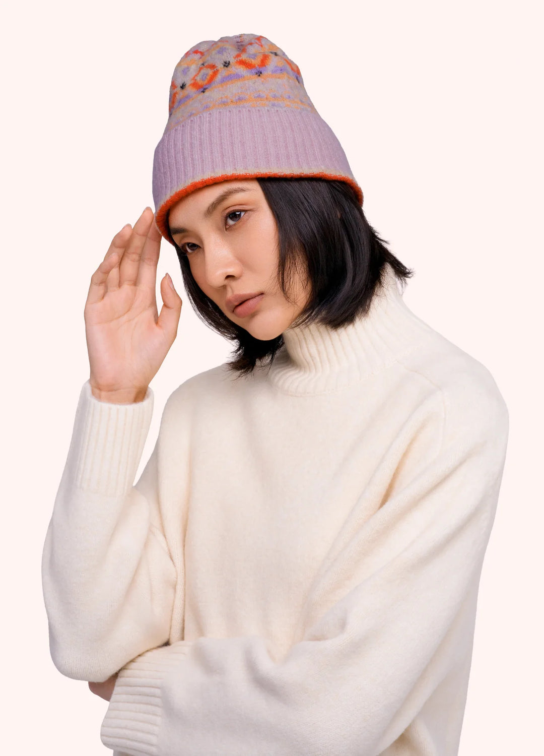 Powder ! Fair Isle Beanie in Cream Mix