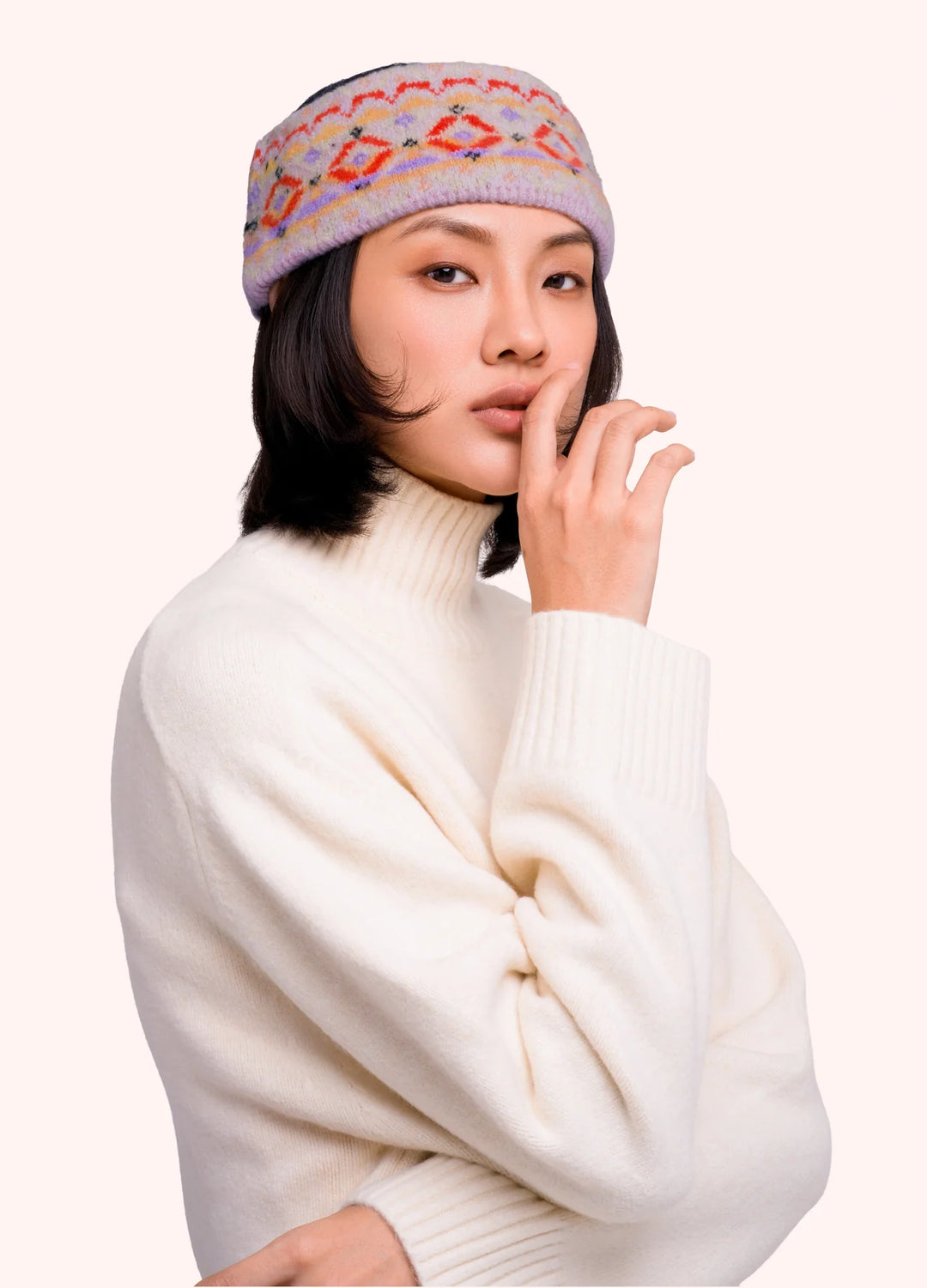 Powder ! Fair Isle Headband in Cream Mix