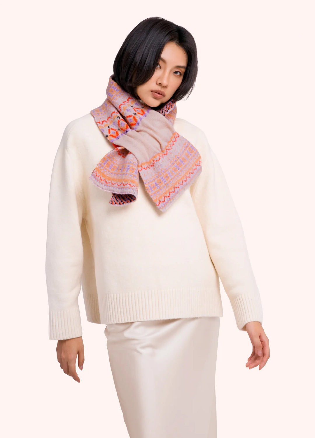 Powder ! Fair Isle Scarf in Cream Mix