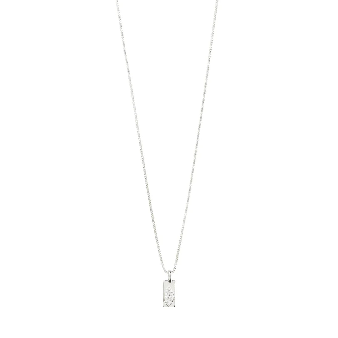 FREEDOM SILVER CRYSTAL PENDANT NECKLACE