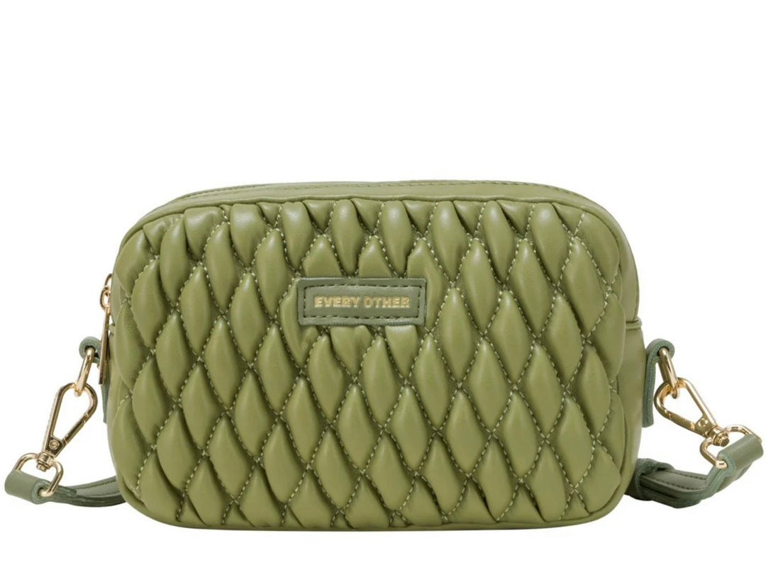 QUILTED CAMERA BAG OLIVE 12161