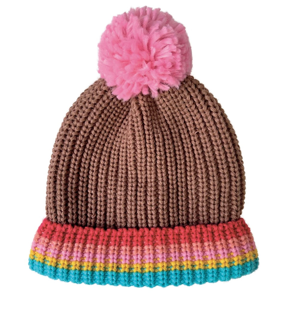 RAINBOW STRIPE KNITTED HAT