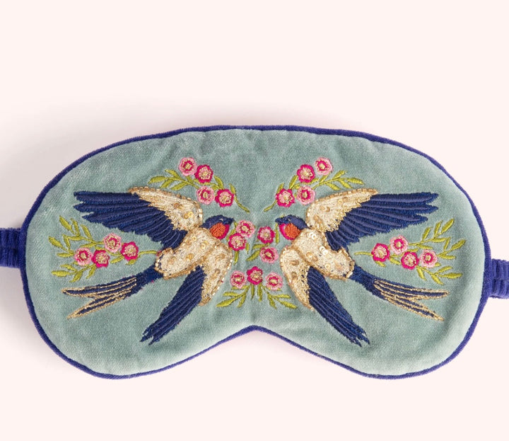 VELVET EYE MASK SWOOPING SWALLOWS ICE