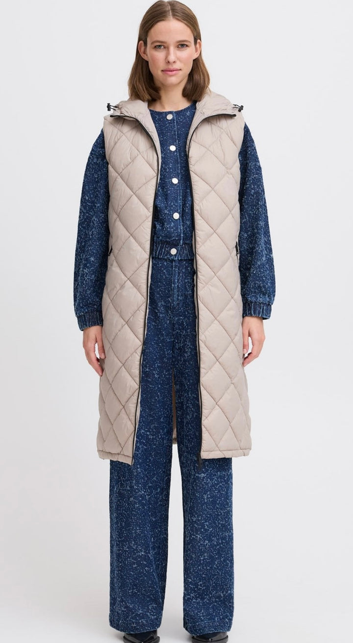 STRING BERTA PADDED LONG WAISTCOAT