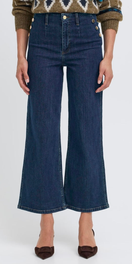 DARK BLUE DENIM KOMMA BUTTON JEANS