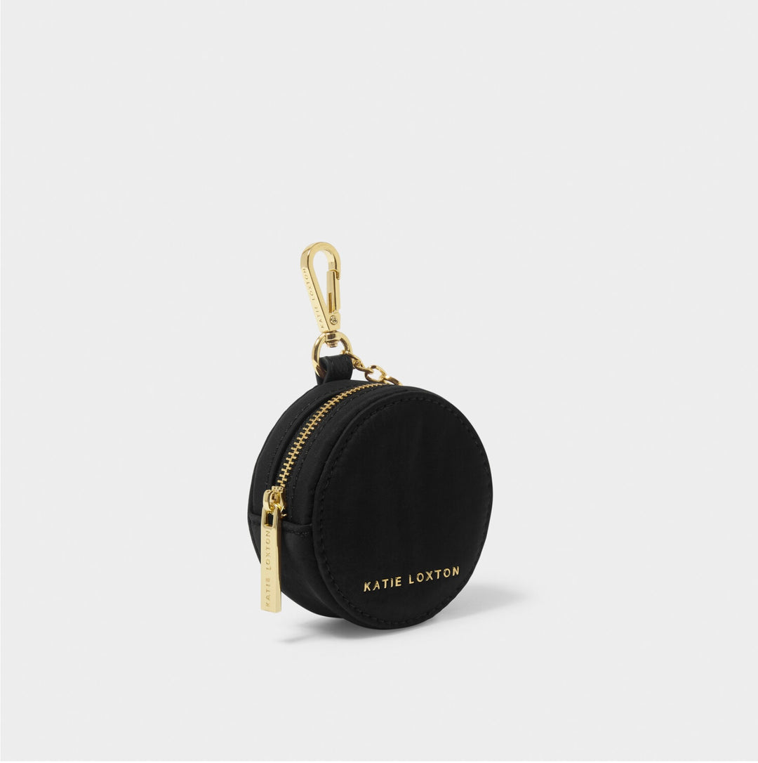 NYLON-LUXE CLIP-ON PURSE IN BLACK