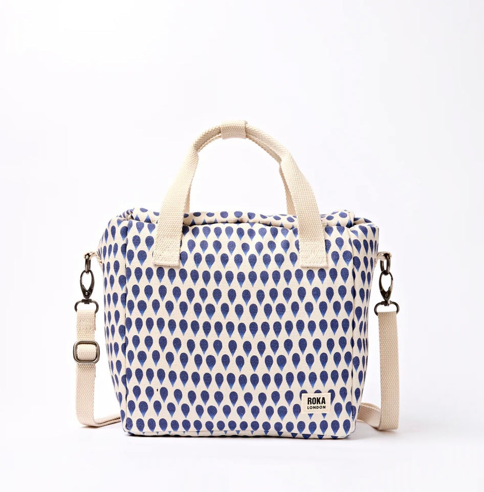 HAMPSTEAD COTTON CANVAS LUNCH BAG DENIM RAIN