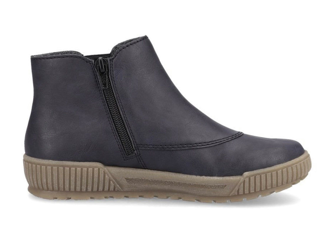 NAVY BLUE FLEECE LINING ANKLE BOOT