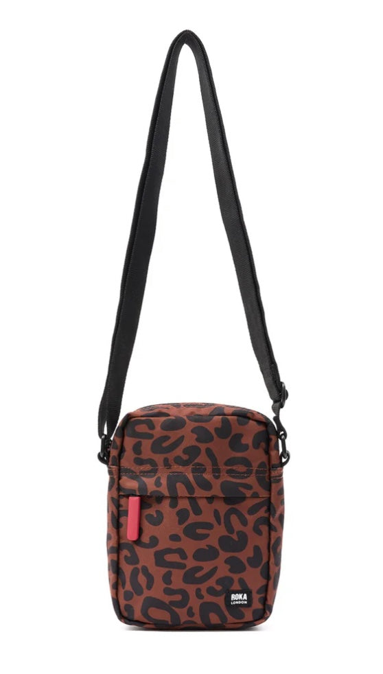 BOND RECYCLED CANVAS SMALL CROSSBODY BAG SCARLET LEOPARD