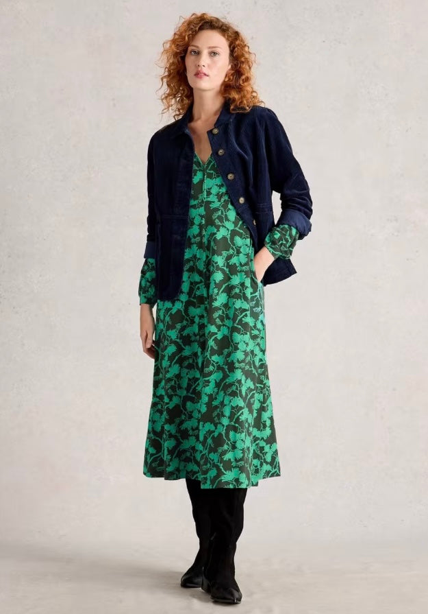 GREEN PRINT MEGAN JERSEY DRESS