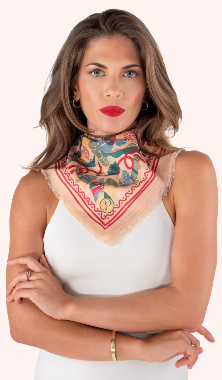 TROPICAL TOUCAN COTTON BANDANA SCARF