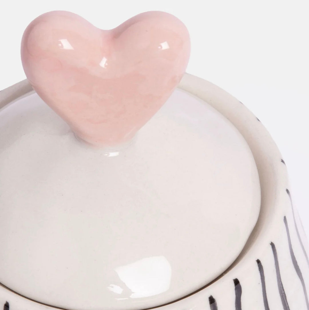 MONO STRIPE STONEWARE POT