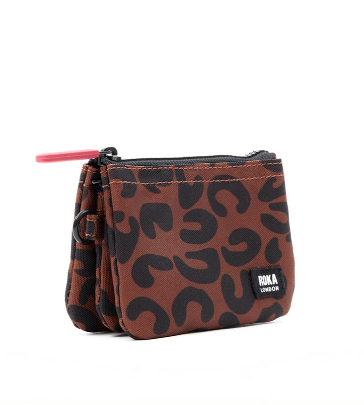 CARNBY RECYCLED CANVAS SMALL WALLET SCARLET LEOPARD