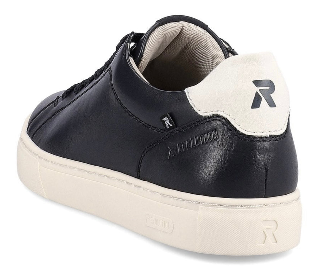 GENTS NAVY LEATHER LACE UP TRAINER