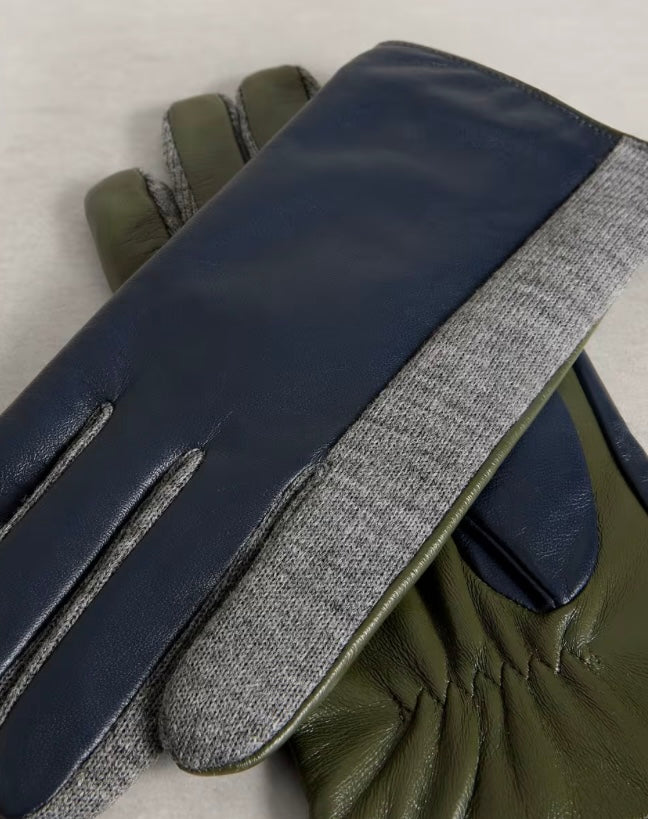 NAVY MULTI LAYLA LEATHER GLOVE