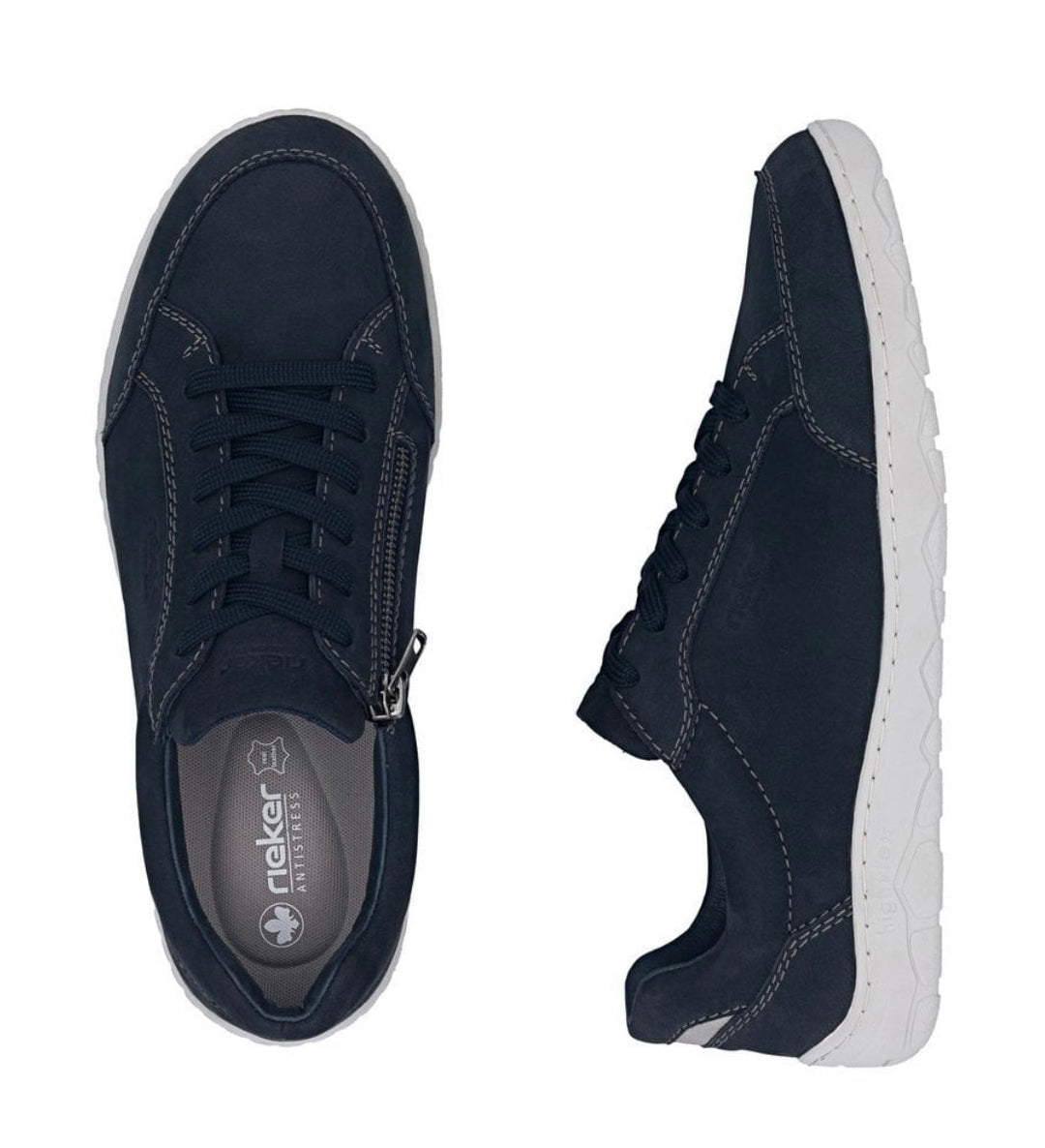 Rieker Men's Blue Suede Shoes 08300-14