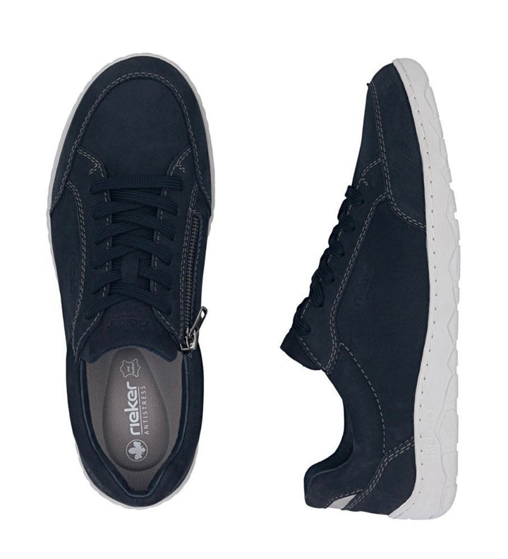 Rieker Men's Blue Suede Shoes 08300-14