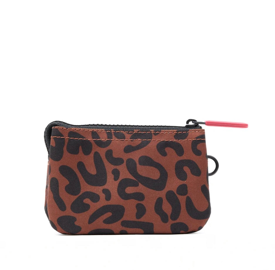 CARNBY RECYCLED CANVAS SMALL WALLET SCARLET LEOPARD