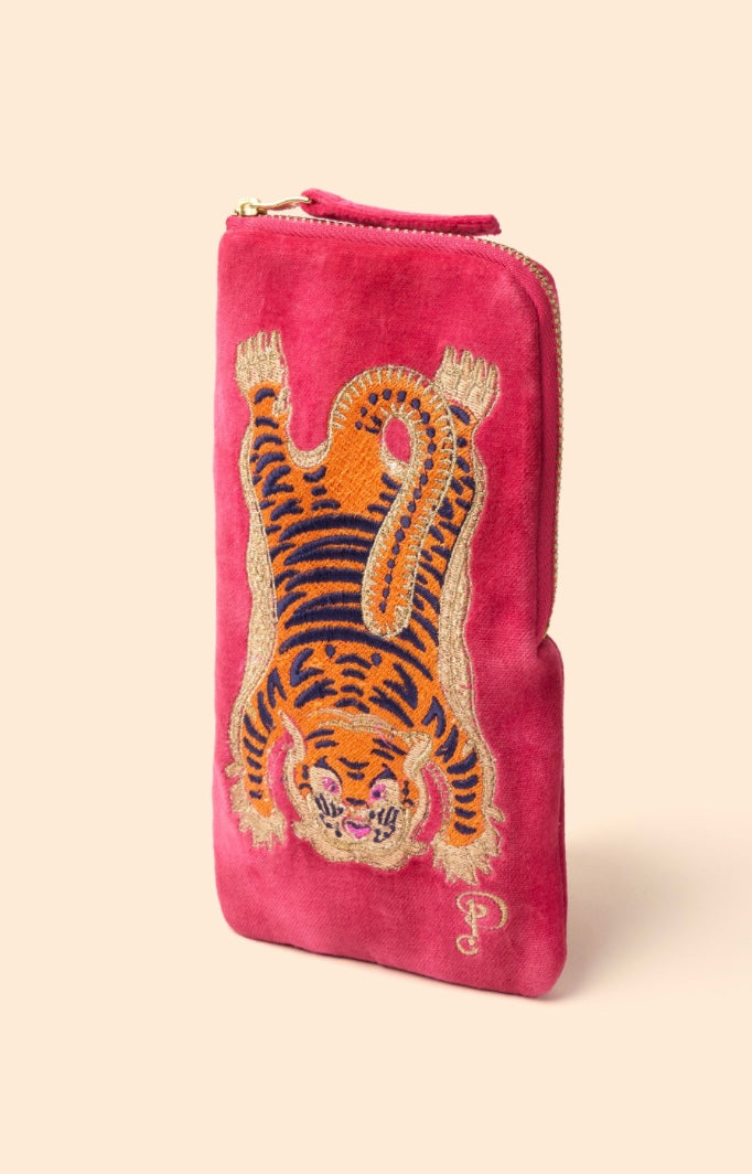 FUCHSIA IKAT TIGER SUNGLASSES POUCH