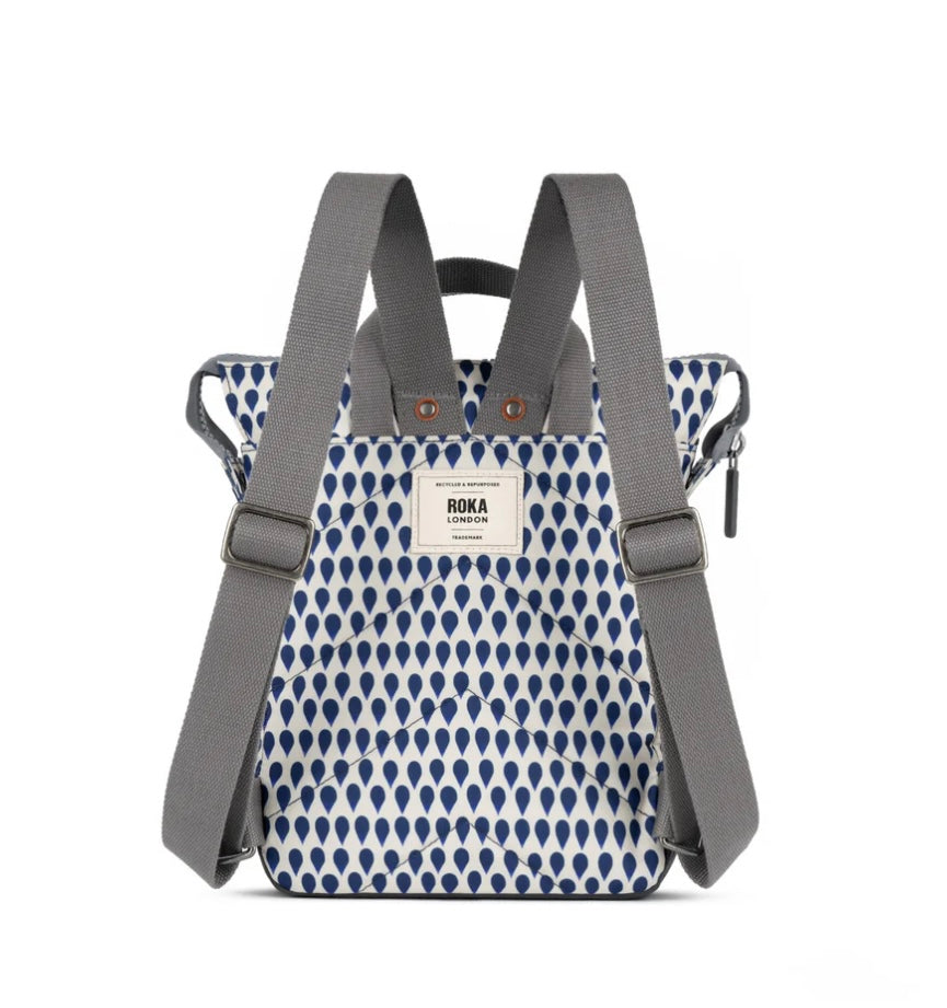 BANTRY B SMALL RECYCLED CANVAS BACKPACK DENIM RAIN