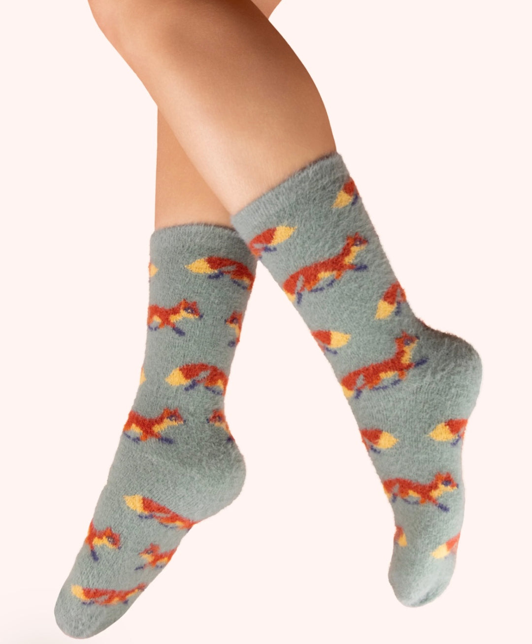 FUZZY SOCKS MINI FOXES ICE