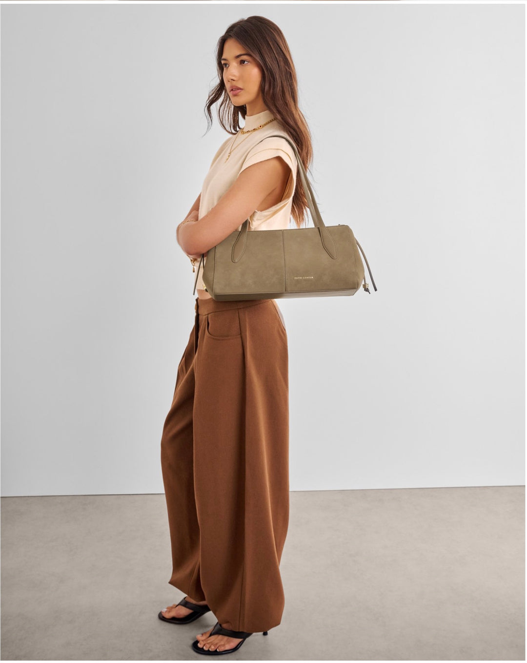 KATIE LOXTON HATTIE SUEDETTE SHOULDER BAG