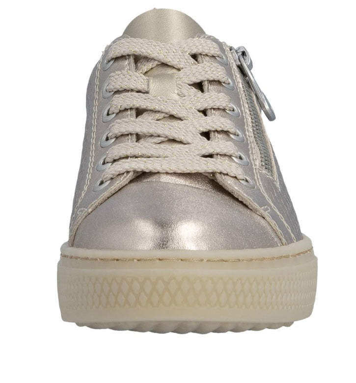 L5955-90 GOLD METALLIC LACE & ZIP TRAINER