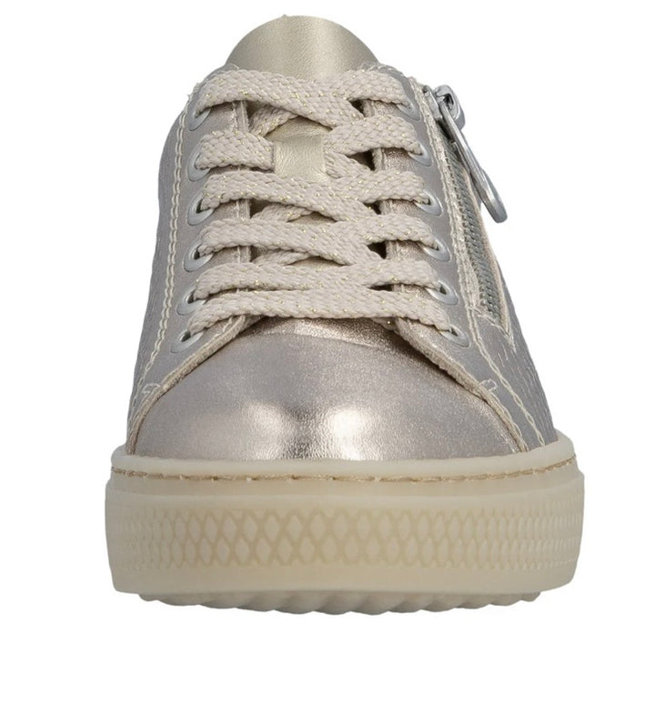 L5955-90 GOLD METALLIC LACE & ZIP TRAINER