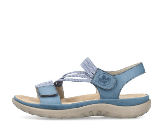 64870-14 BLUE ELASTICATED WALKING SANDAL