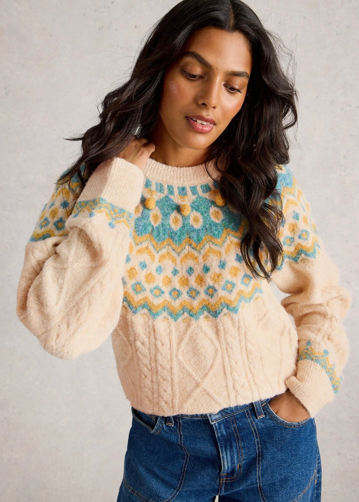 IVORY MULTI IZZY FAIRISLE JUMPER