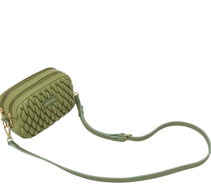 QUILTED CAMERA BAG OLIVE 12161