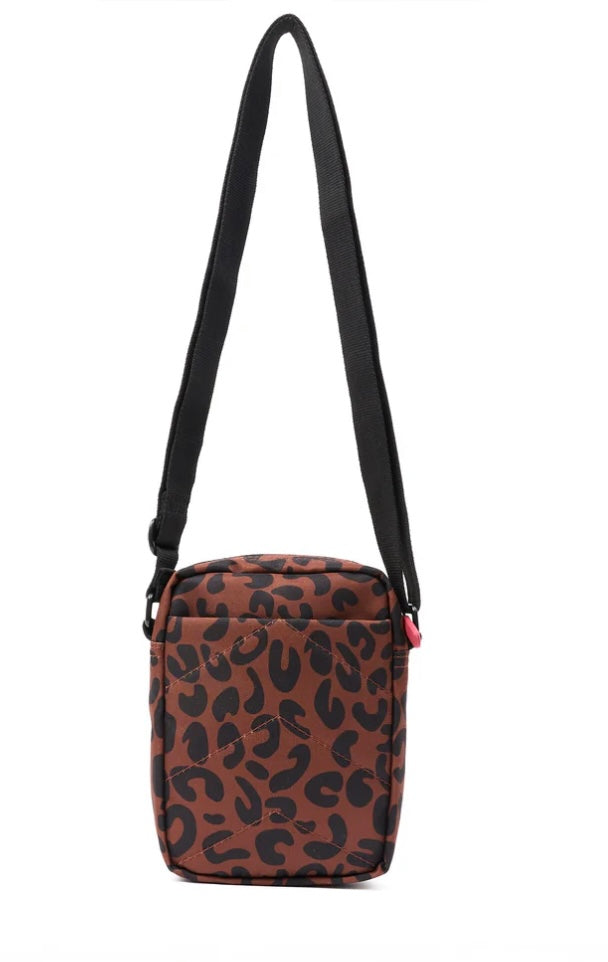 BOND RECYCLED CANVAS SMALL CROSSBODY BAG SCARLET LEOPARD