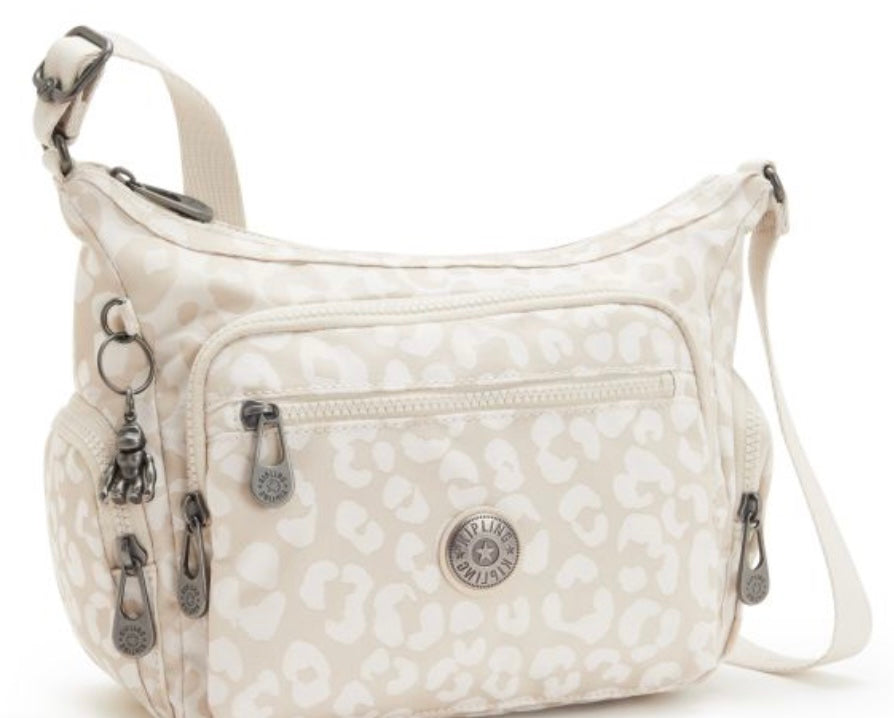 WHITE CHEETAH PRINT GABBIE MEDIUM CROSSBODY BAG