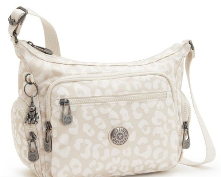 WHITE CHEETAH PRINT GABBIE MEDIUM CROSSBODY BAG