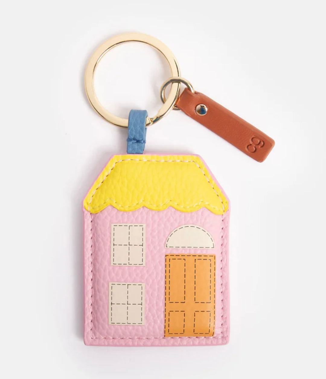 PINK & YELLOW HOUSE KEYRING