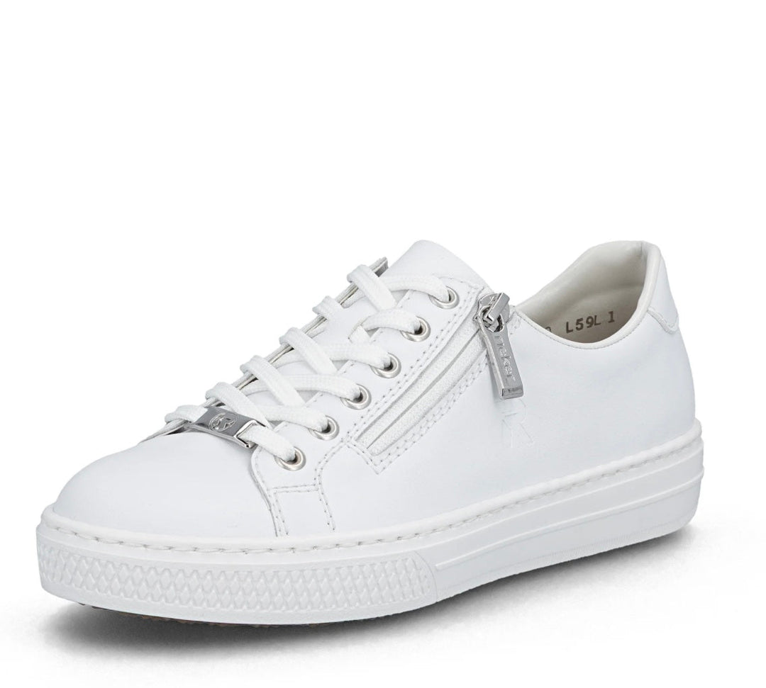 Rieker Women's White Leather Trainers L59L1-83